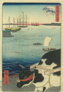 東都三十六景 高縄海岸／二代広重