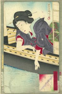錦織武蔵の別品　屋形船／国周