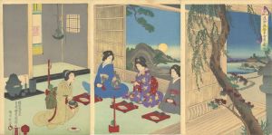 小堀遠州流　茶事会席の図　中／国輝画