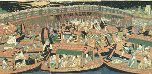 隅田川納涼花火之図／国安