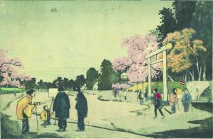 上野公園画家写生図／清親