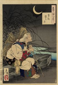 卒塔婆の月／芳年