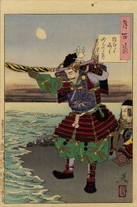 稲村ヶ崎の明ぼのの月／芳年