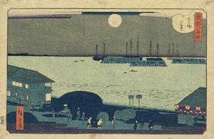 東都名所 高輪夕景／広重