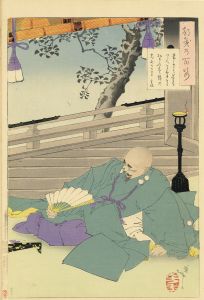 常にこそ曇もいとえ今宵こそおもうは月の光なりけり　玄以／芳年