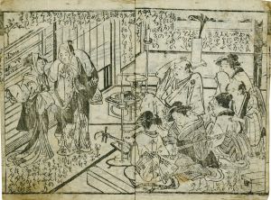 男かぶ毛氈帽／清長画