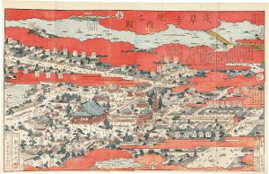 浅草寺境内之図／静知齋洞章図　八十一円洲筆　柳下亭種員簡別