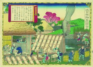 越前国　奉書紙製之図／三代広重