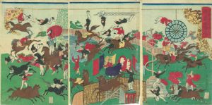 浅草観音境内ニ於テ興行仕候　佛蘭西曲馬／二代国輝