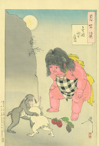 金時山の月／芳年