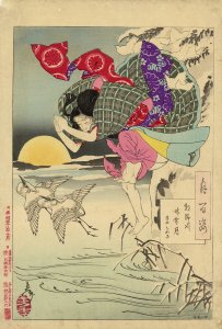 月百姿 浅野川晴雪月 孝女ちか子／芳年