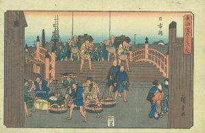 東海道五十三次之内 日本橋／広重