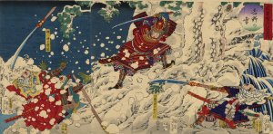 武勇雪月花之内 吉野の雪／芳年画