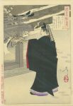しらじらとしらけたる夜の月かげに雪かきわけて梅の花折る　公任／芳年
