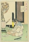 弓取の数に入るさの身となればおしまさりけり夏夜月　明石義太夫／芳年